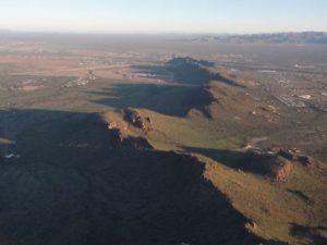 Light and dark shadows on the mountain range.