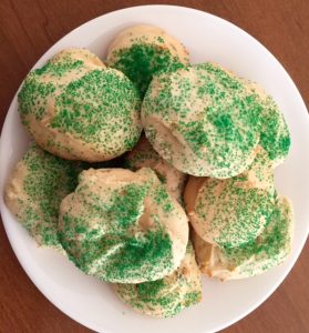 Shirley's sugar cookies - appropriate for St. Patrick's Day and I Grew Up Country Day.