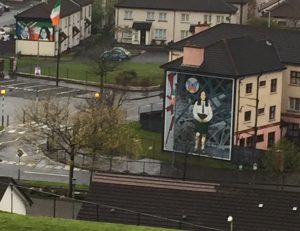 This mural commemorates a a young girl killed during The Troubles. The girl's father continues to visit the mural regularly. 